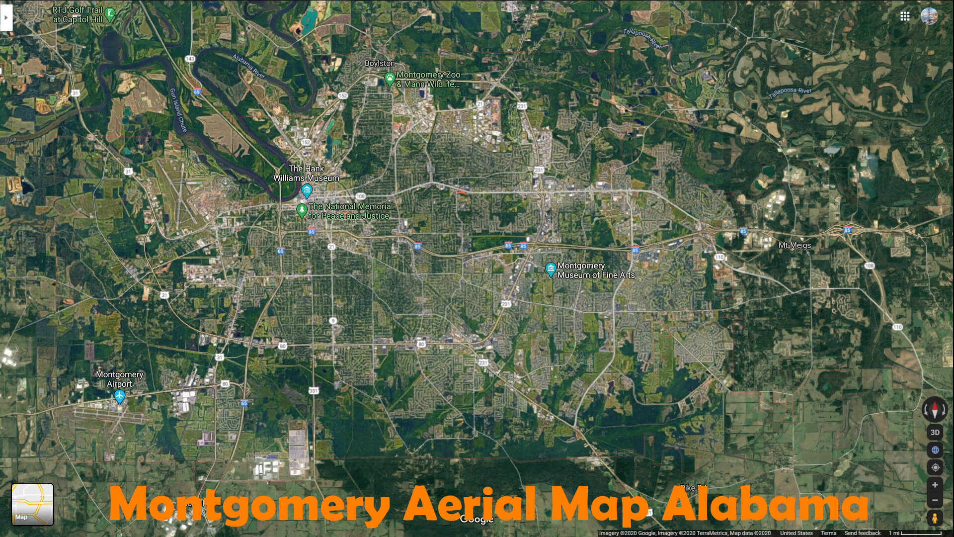 Montgomery Aerial Map Alabama